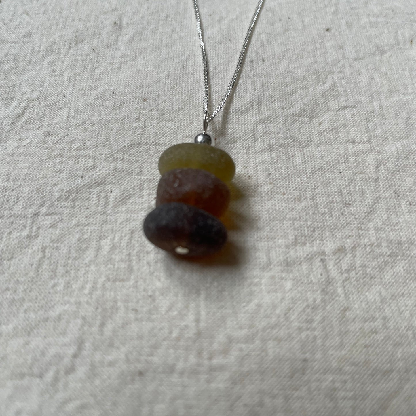 Browns & Yellow Sea Glass “Sea Stack” Necklace #308
