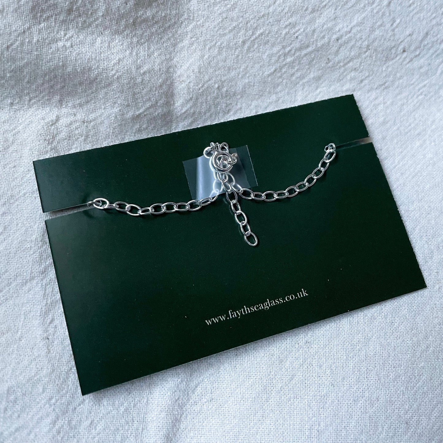 3 colour Sea Glass Cable Chain Bracelet