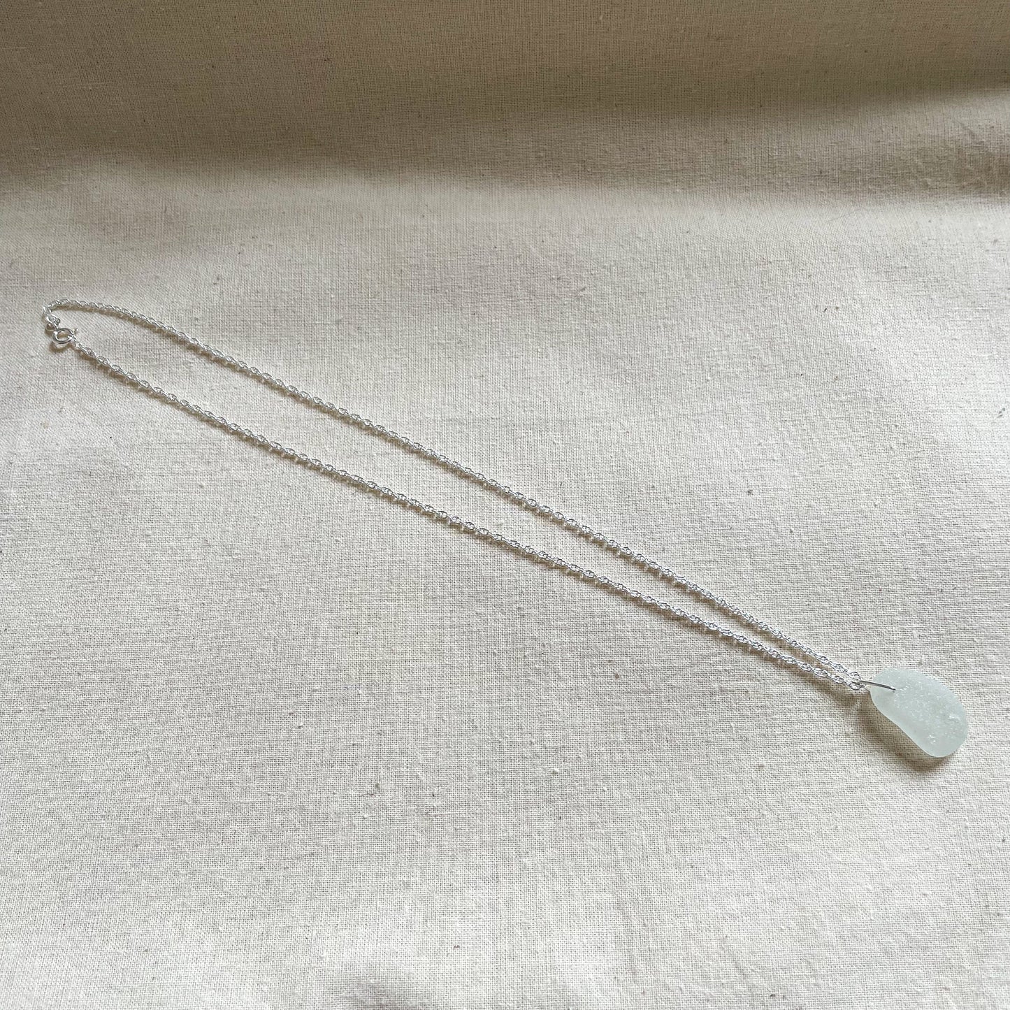 White Sea Glass Necklace #111