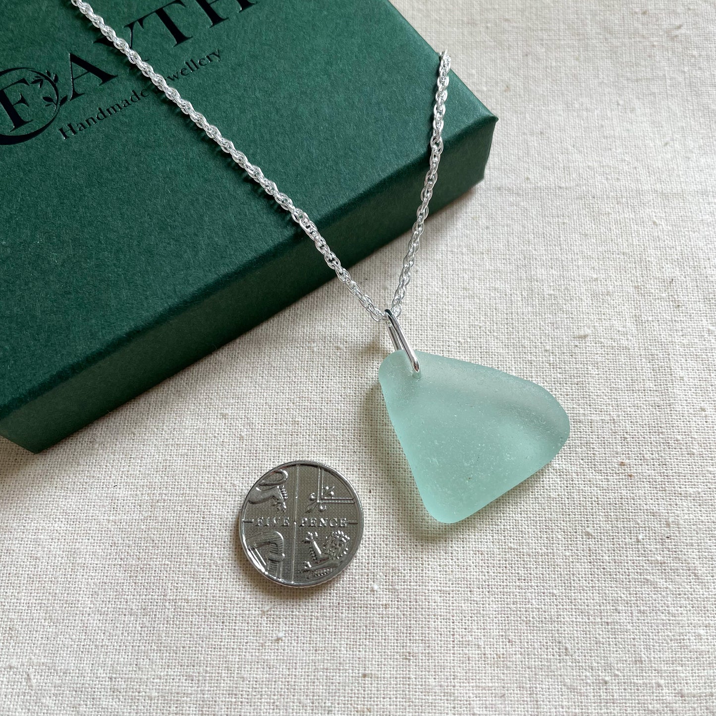 Blue Sea Glass Necklace #112