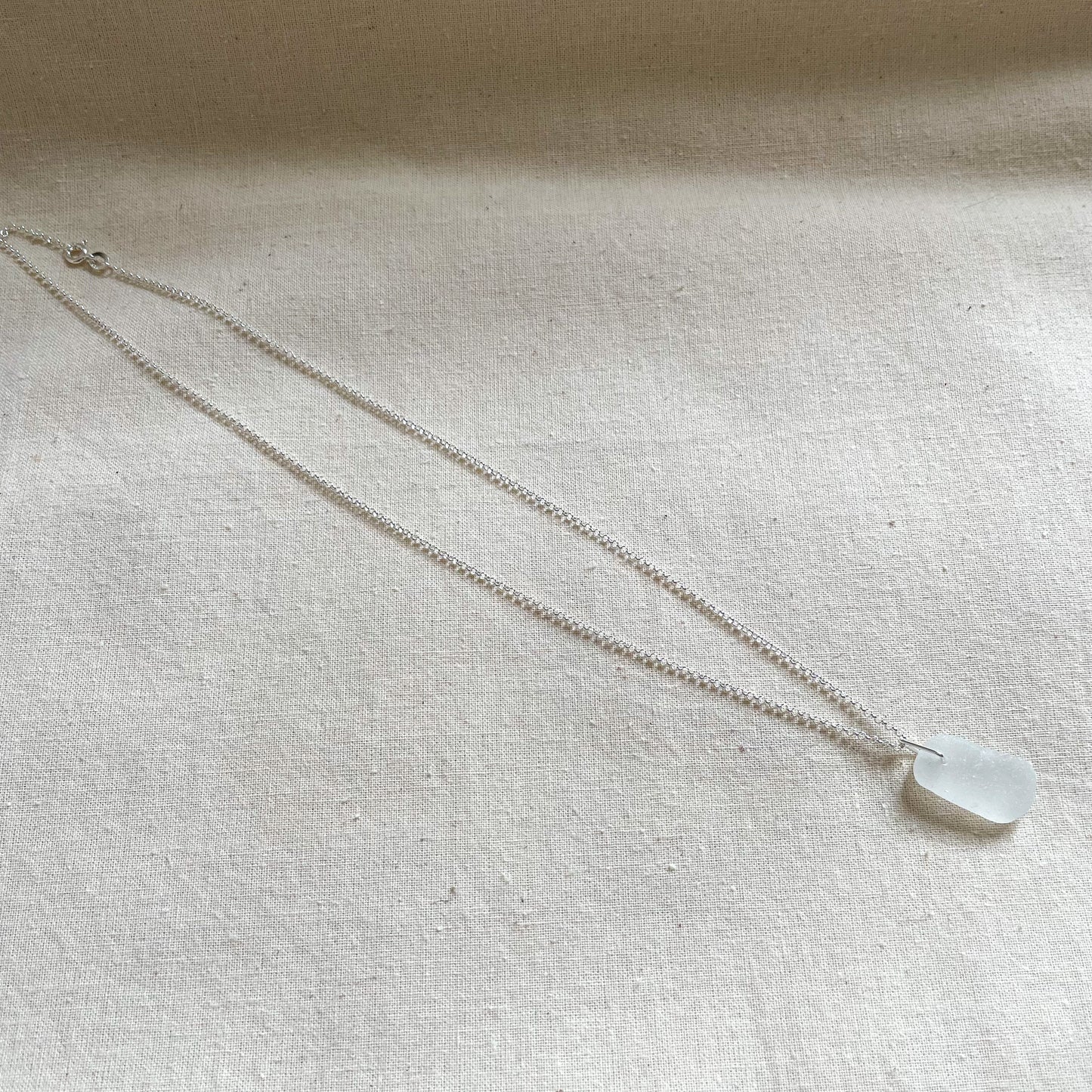 White Sea Glass Necklace #113