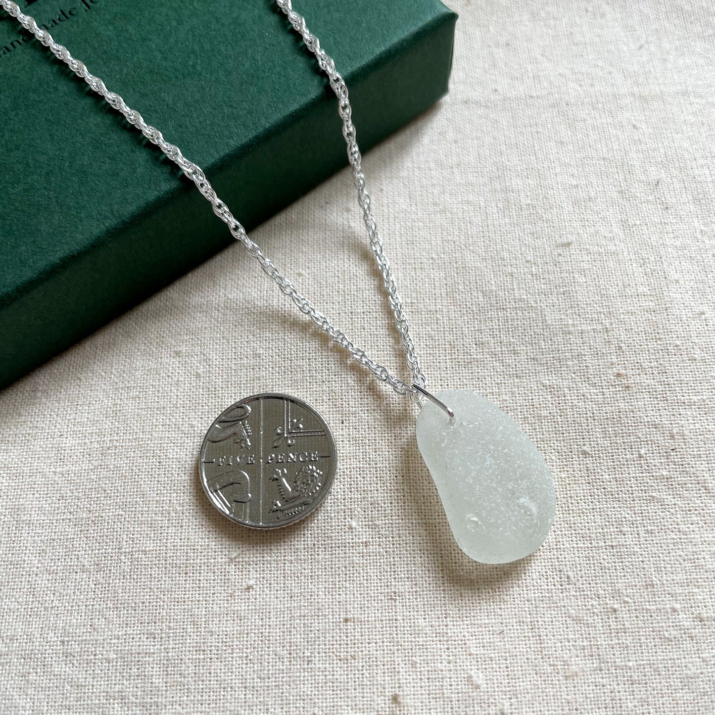 White Sea Glass Necklace #111