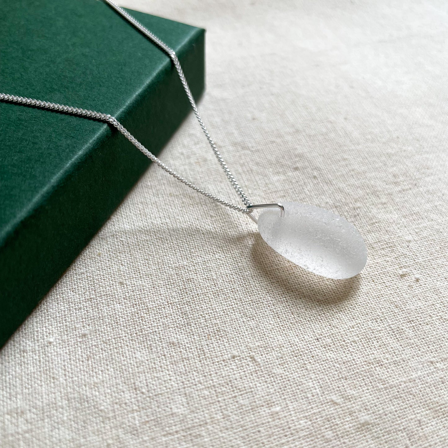 White Sea Glass Necklace #121