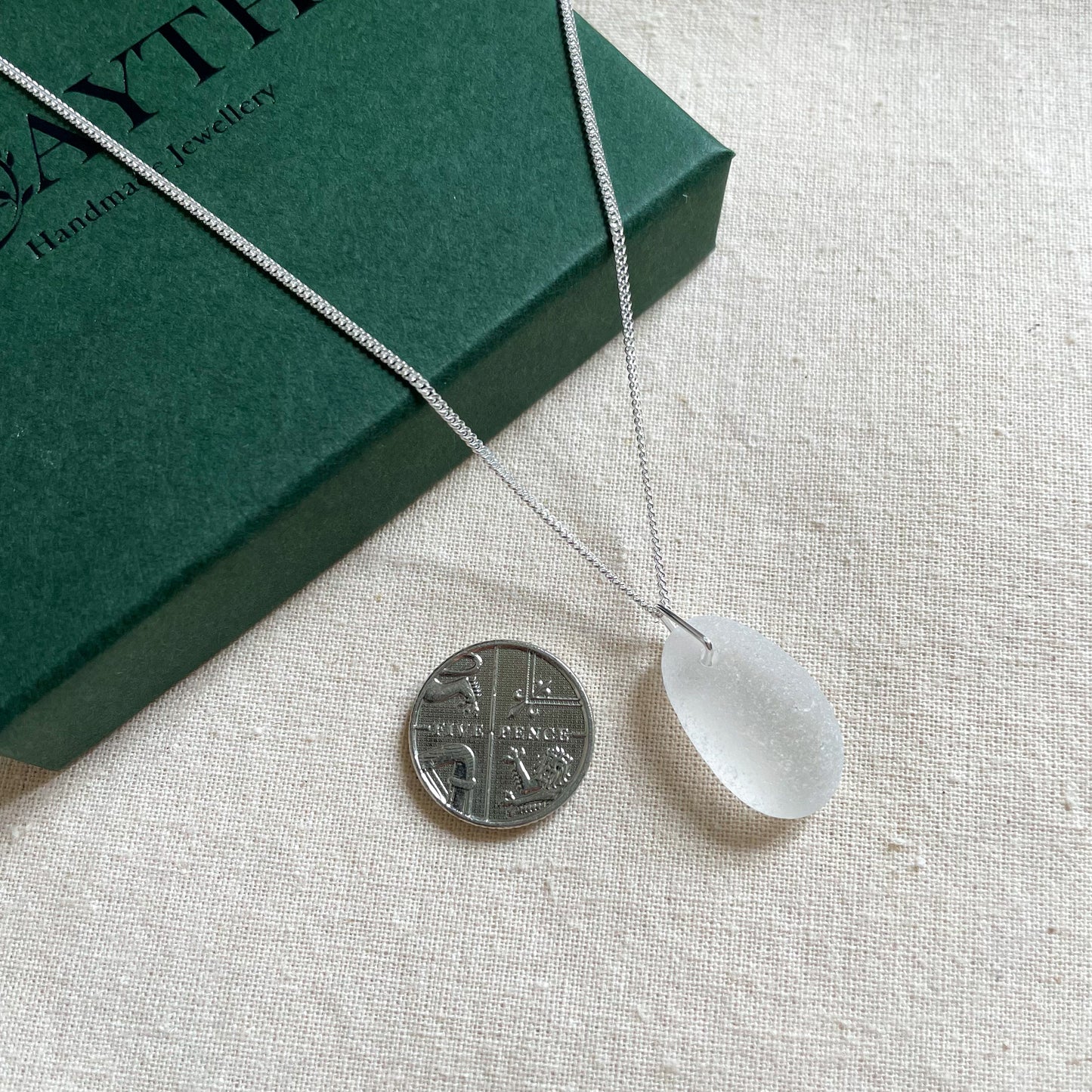 White Sea Glass Necklace #121