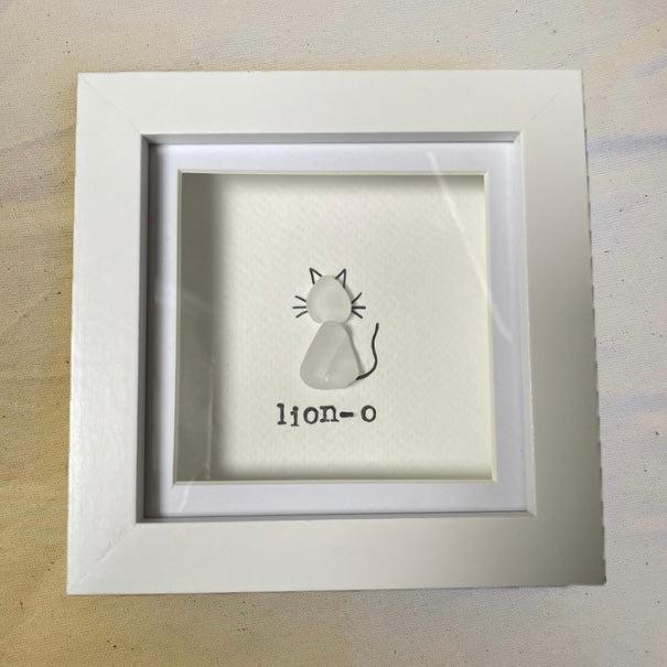 Personalised Seaglass Cat Frame