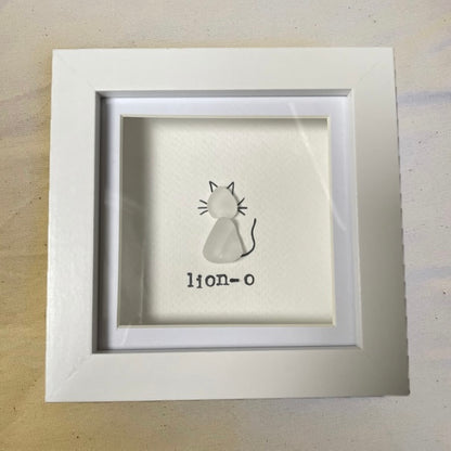 Personalised Seaglass Cat Frame