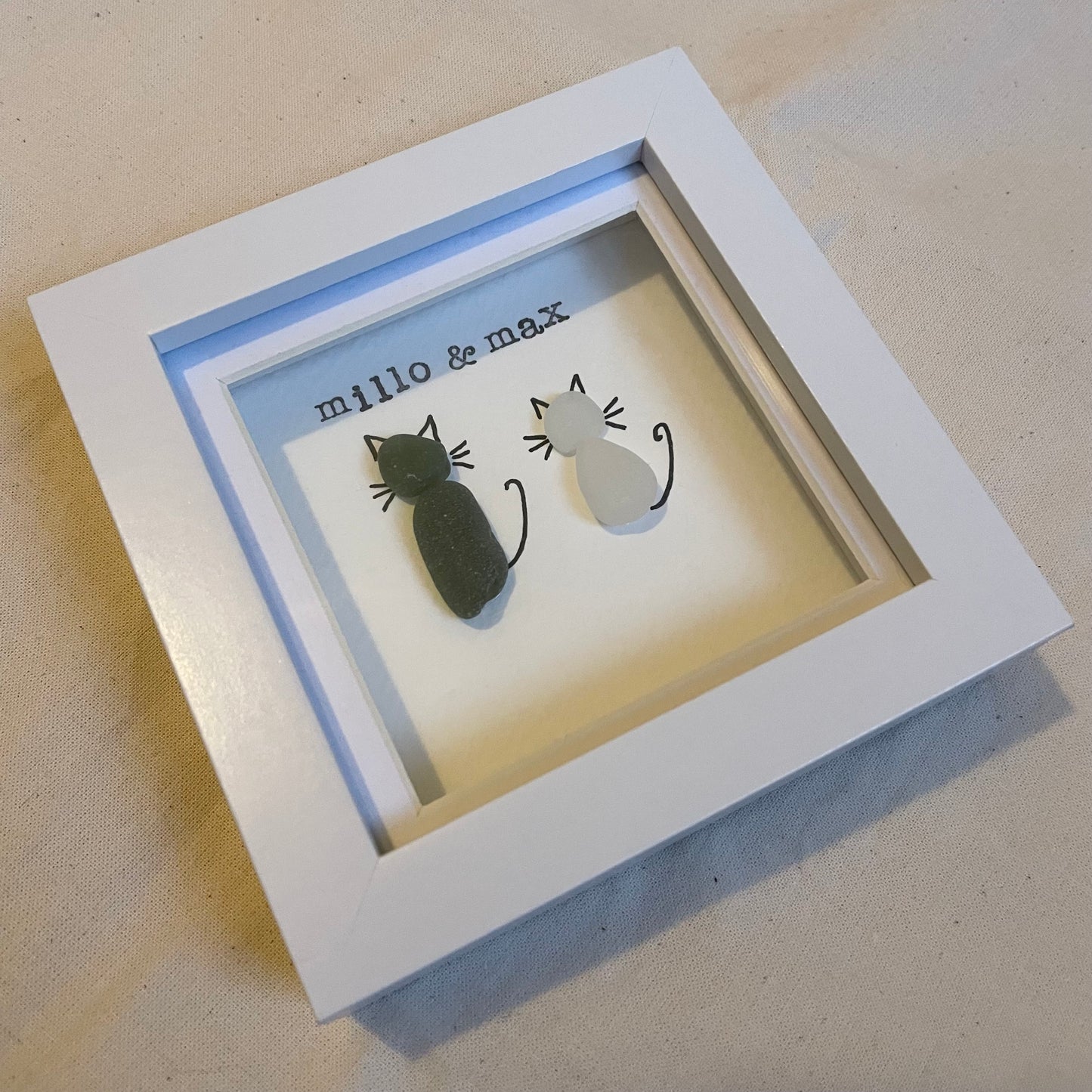Personalised Seaglass Cat Frame