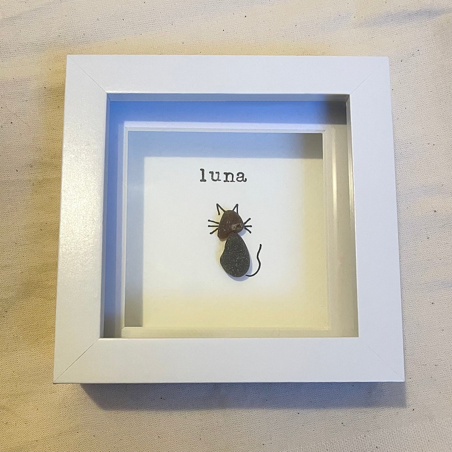 Personalised Seaglass Cat Frame