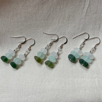 Sea Glass (3 Colour) 1 Bead Dangle Earrings