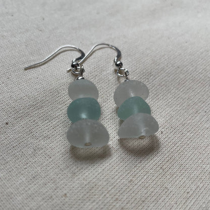 Sea Glass 1 Bead (Mixed) Dangle Earrings