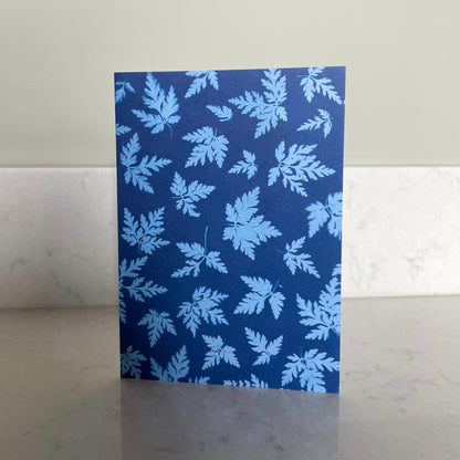 Pack of 4 leaf & flower print cards