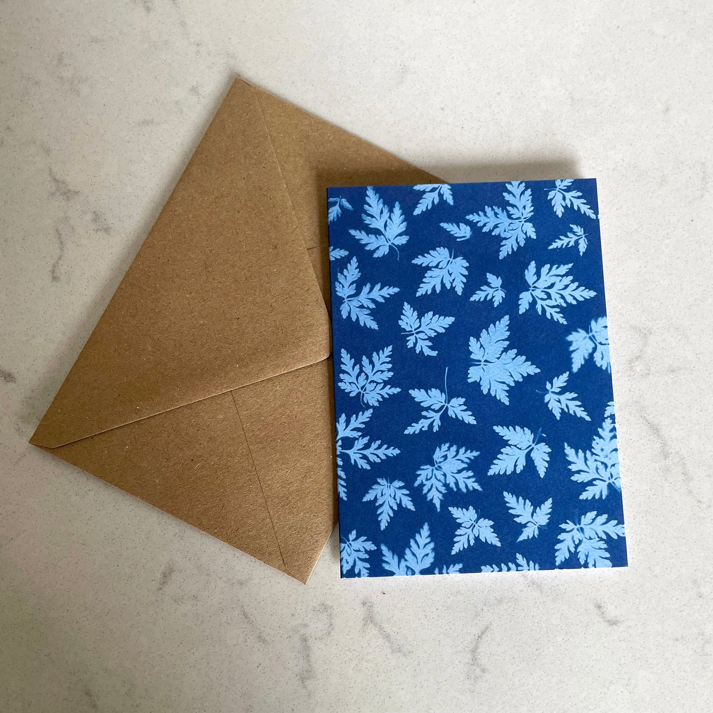 Pack of 4 leaf & flower print cards