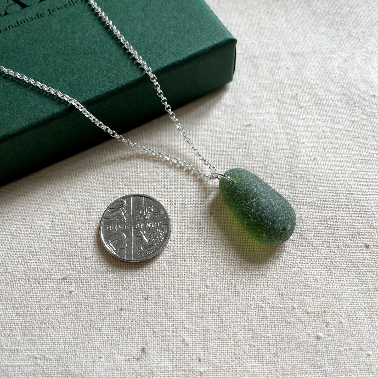 Green Sea Glass Necklace #110