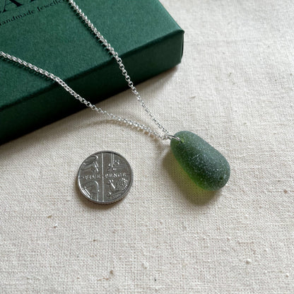 Green Sea Glass Necklace #110