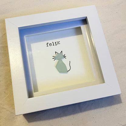 Personalised Seaglass Cat Frame