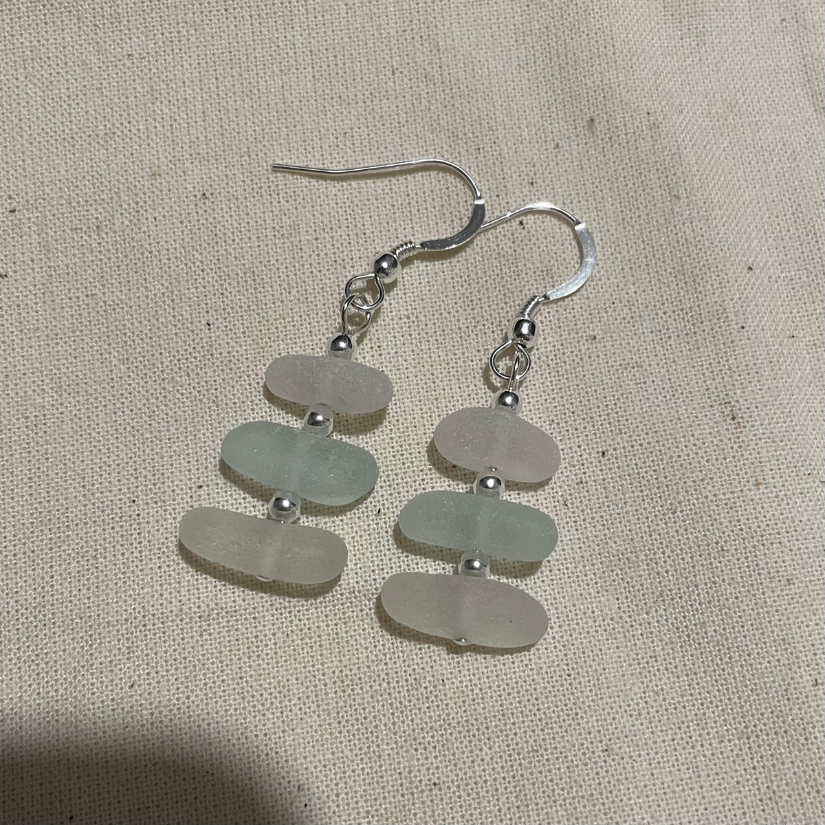 Sea Glass 3 Bead (Mixed) Dangle Earrings