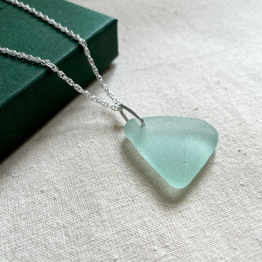 Blue Sea Glass Necklace #112