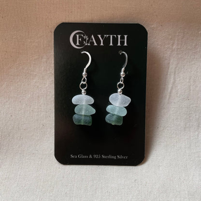 Sea Glass (3 Colour) 1 Bead Dangle Earrings