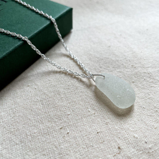 White Sea Glass Necklace #111