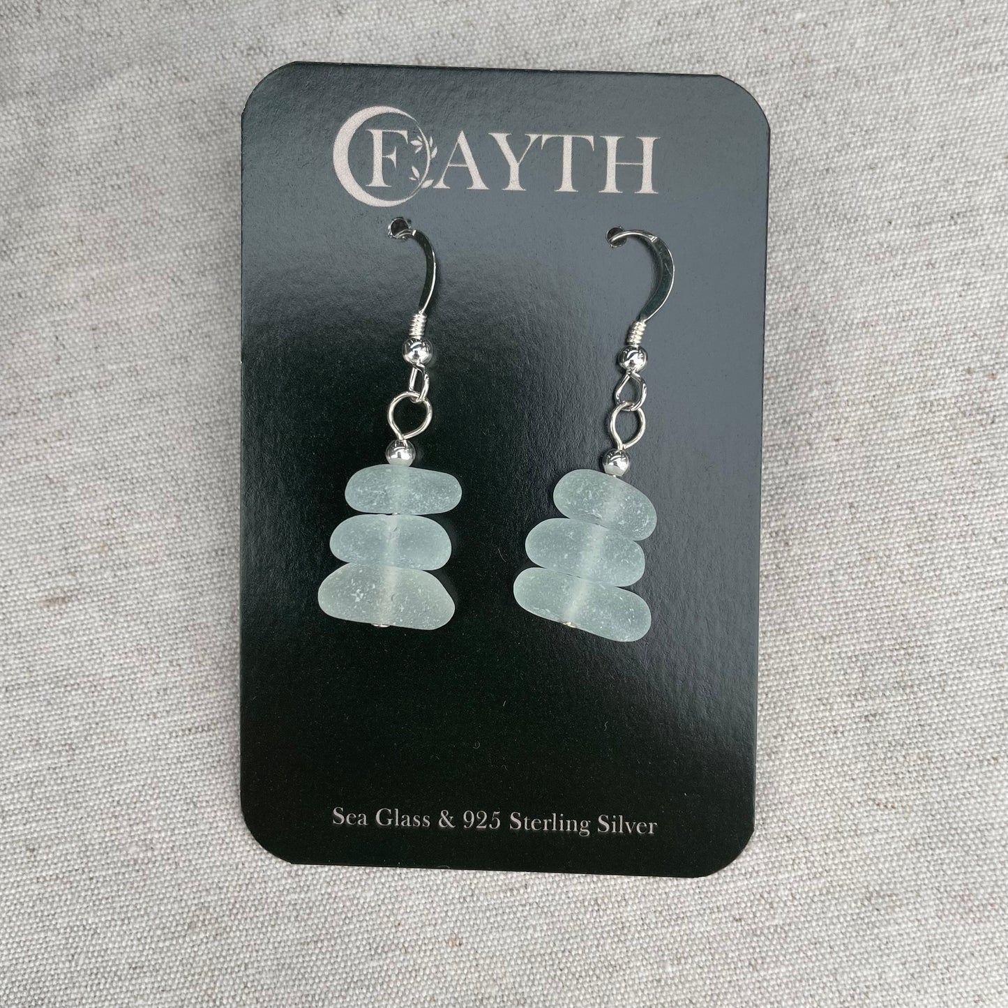 Seafoam Blue 1 Bead Dangle Earrings