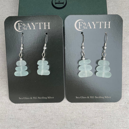 Seafoam Blue 1 Bead Dangle Earrings