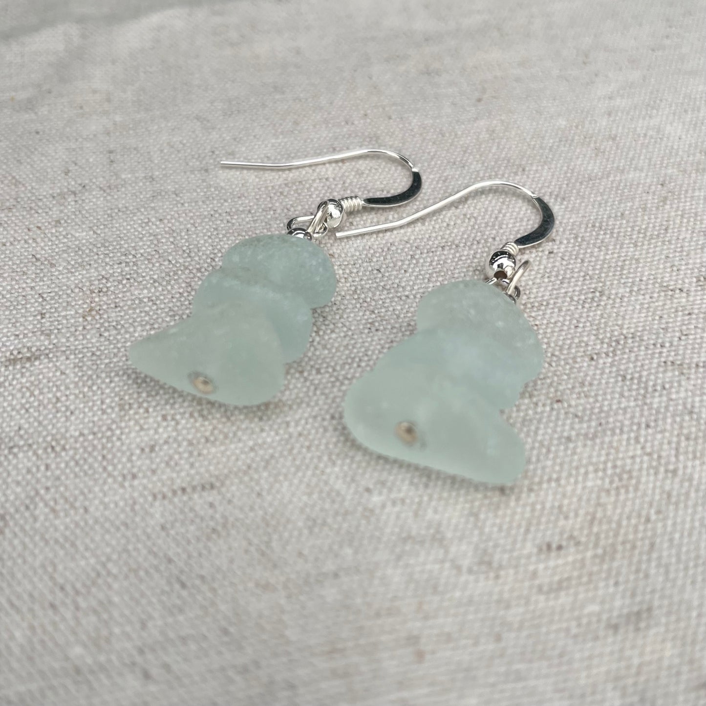 Seafoam Blue 1 Bead Dangle Earrings