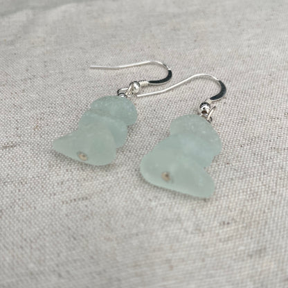 Seafoam Blue 1 Bead Dangle Earrings
