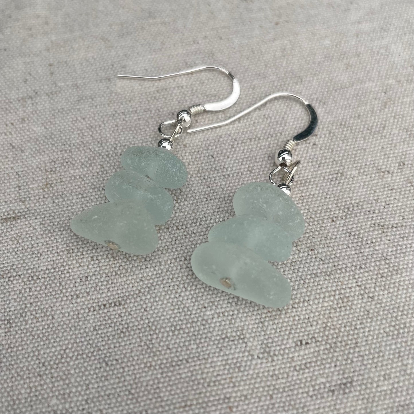 Seafoam Blue 1 Bead Dangle Earrings