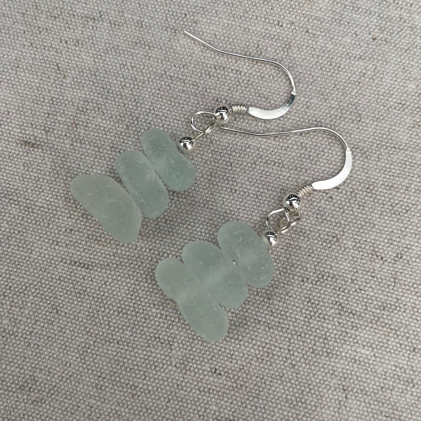 Seafoam Blue 1 Bead Dangle Earrings