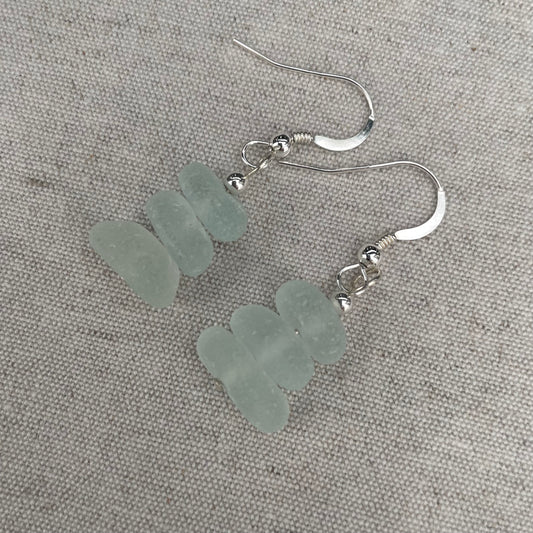 Seafoam Blue 1 Bead Dangle Earrings