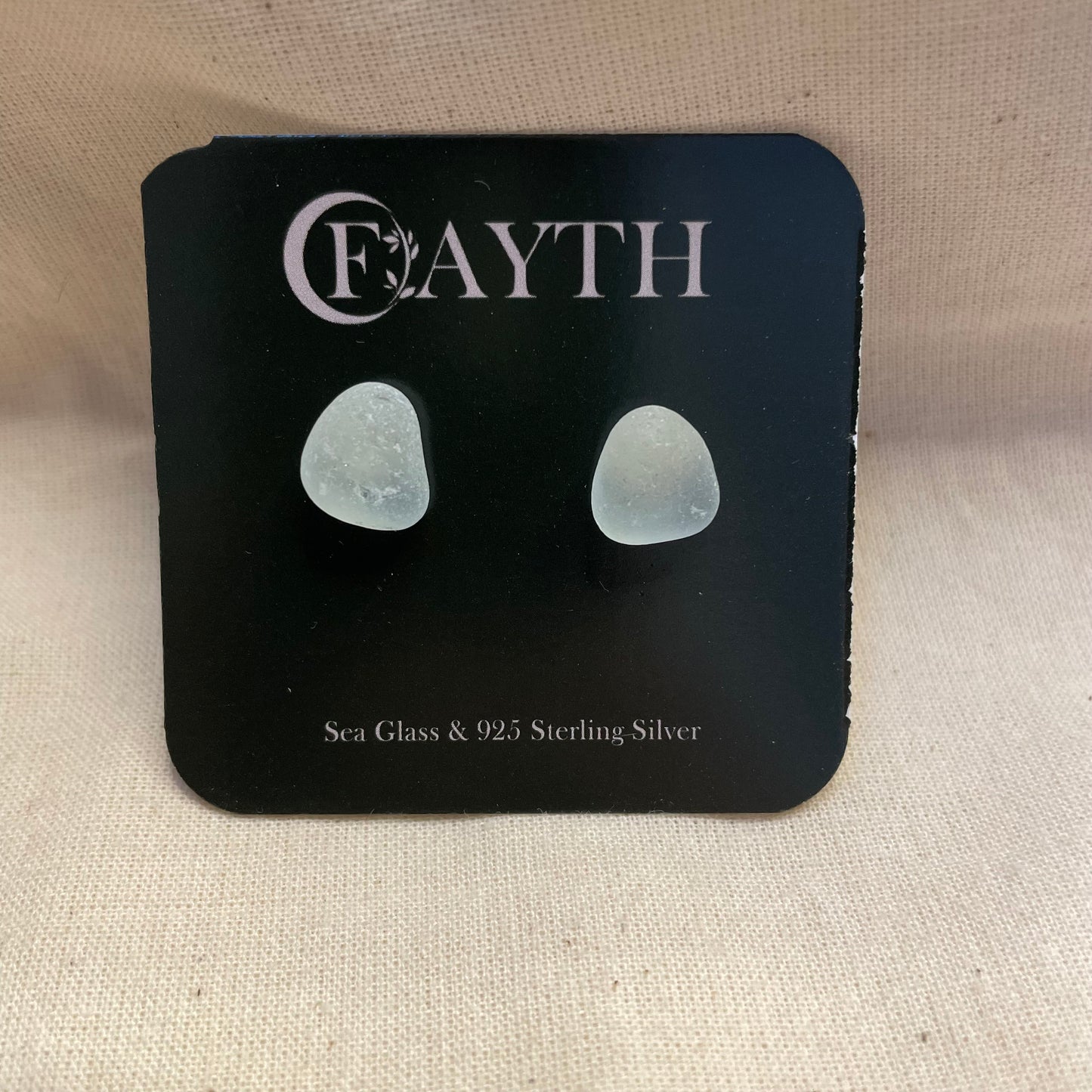 Seafoam blue Sea Glass Studs (#1)
