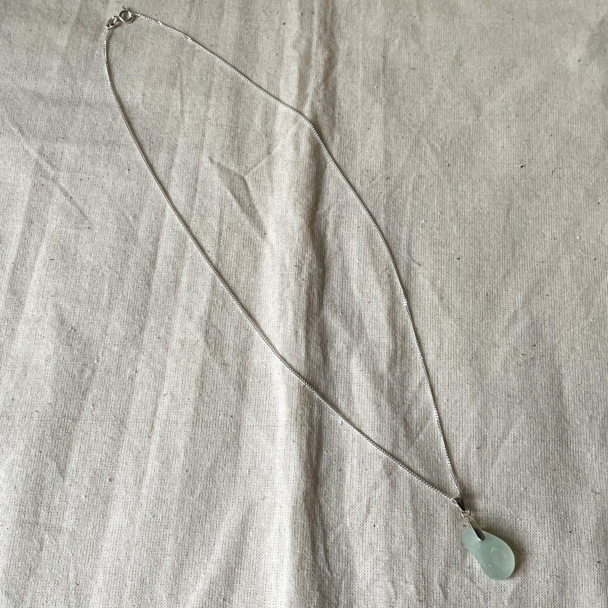 blue sea glass necklace