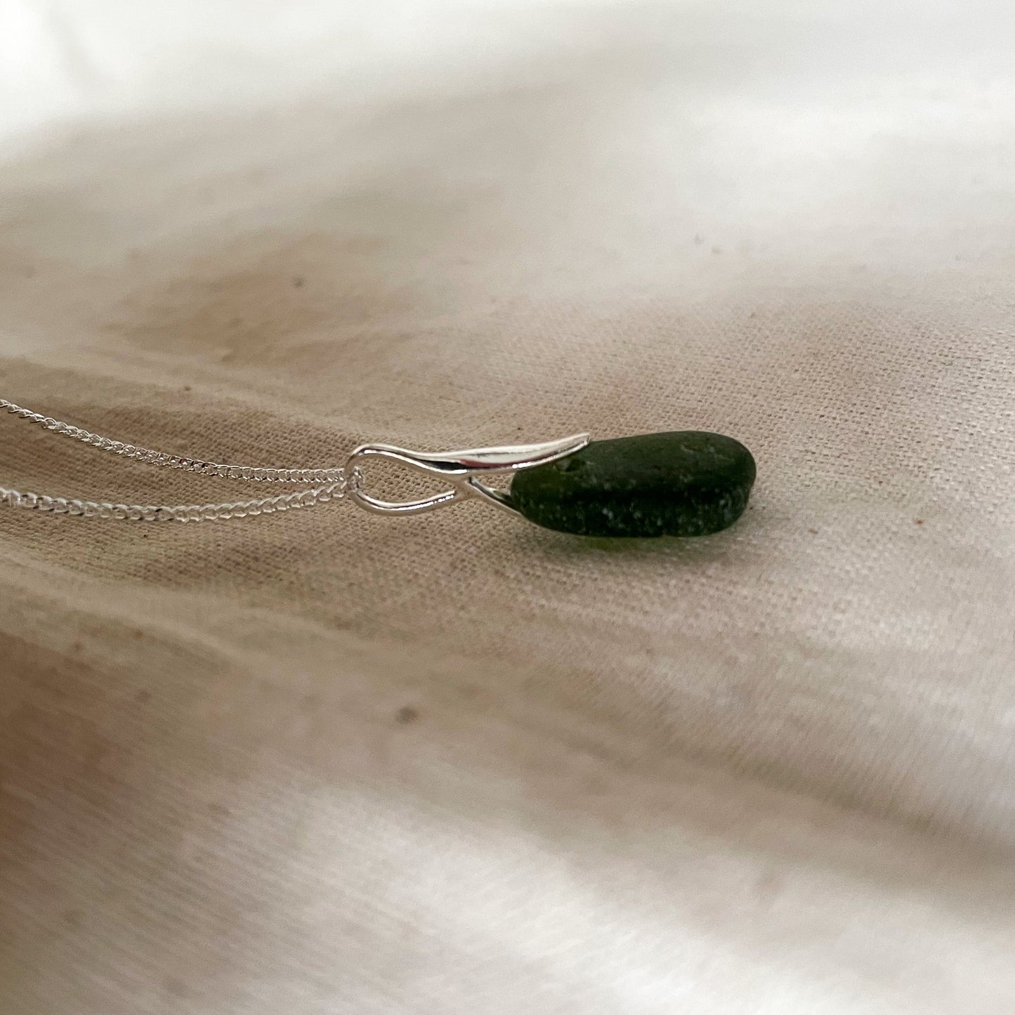 Green sea glass pendant