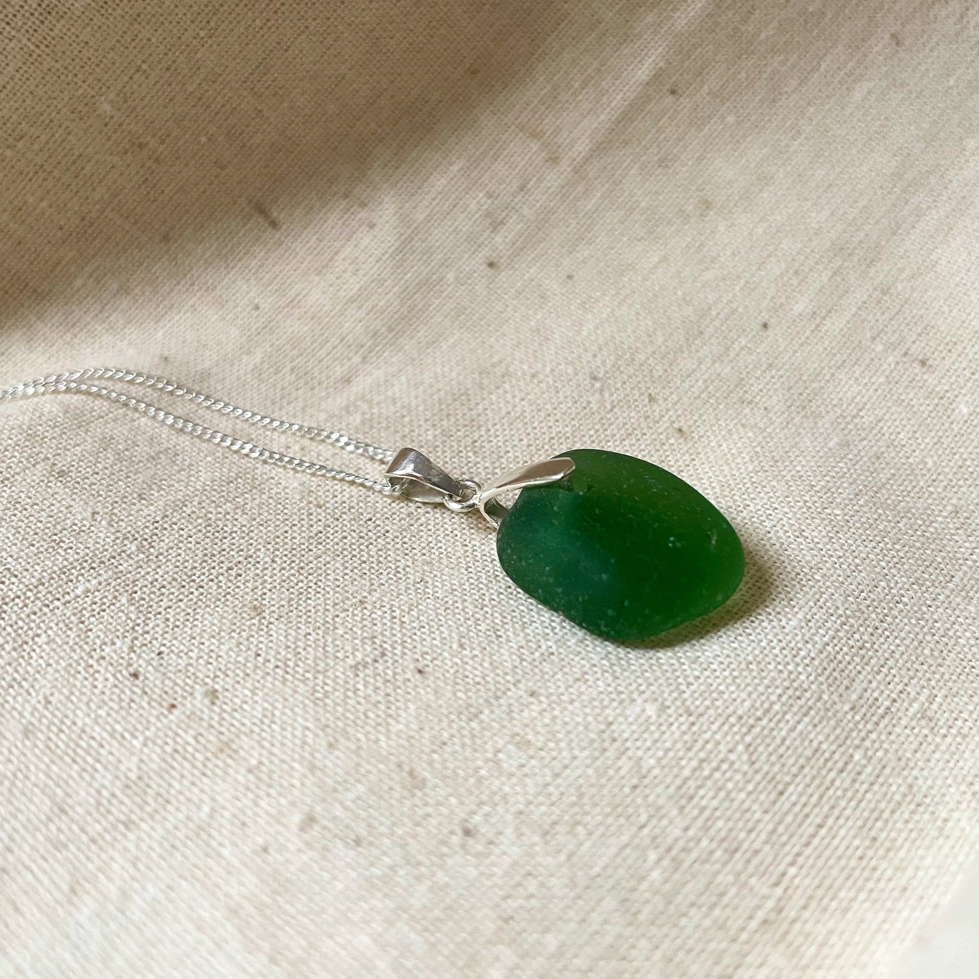 green sea glass pendant