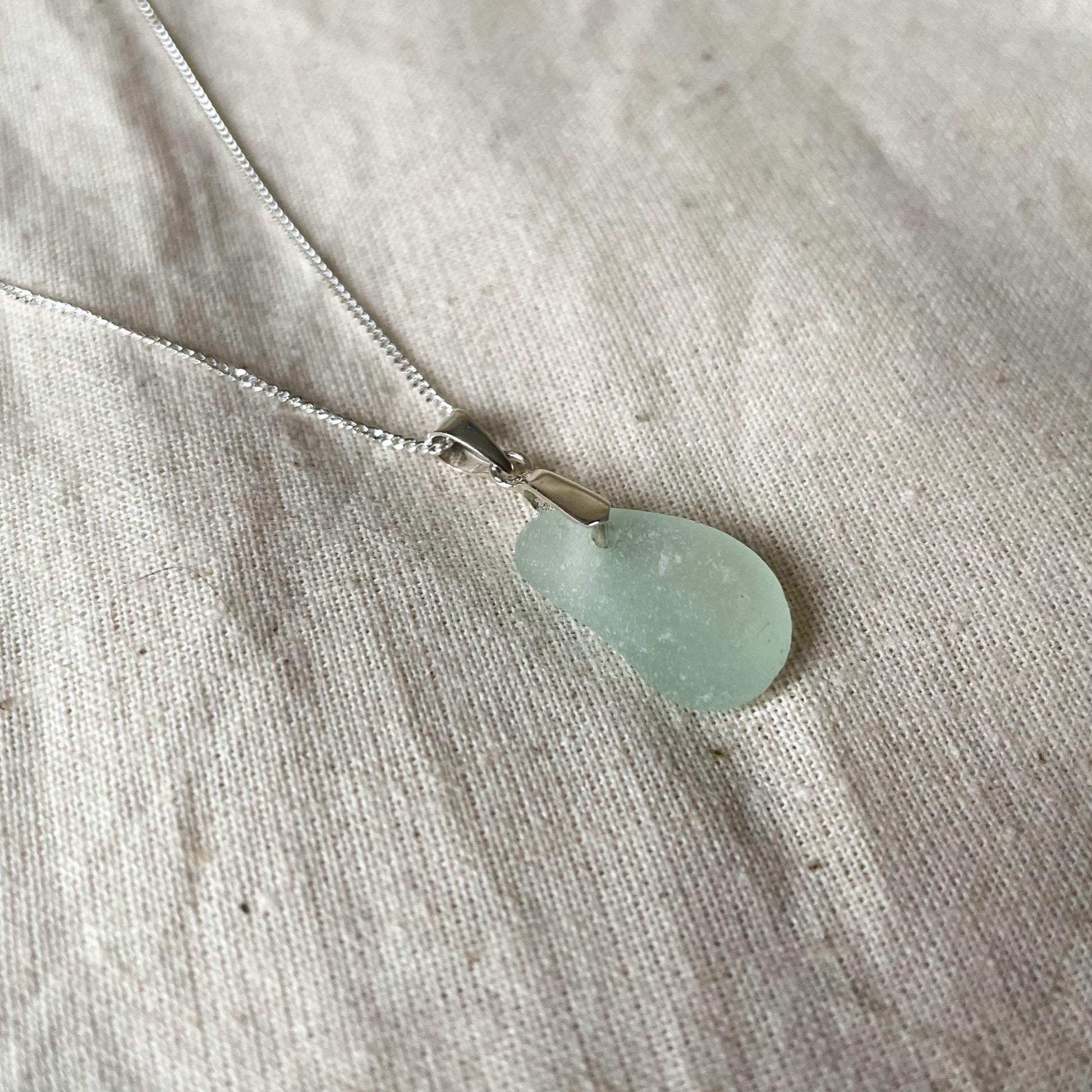 blue sea glass necklace