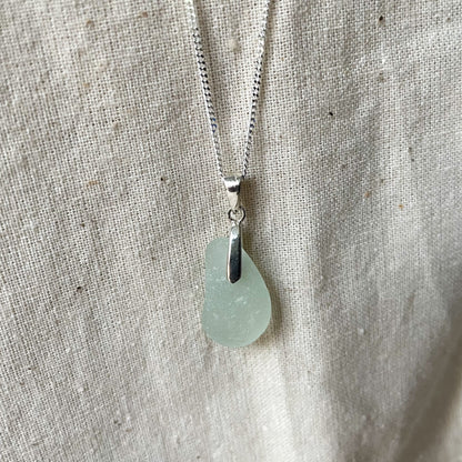 light blue sea glass pendant