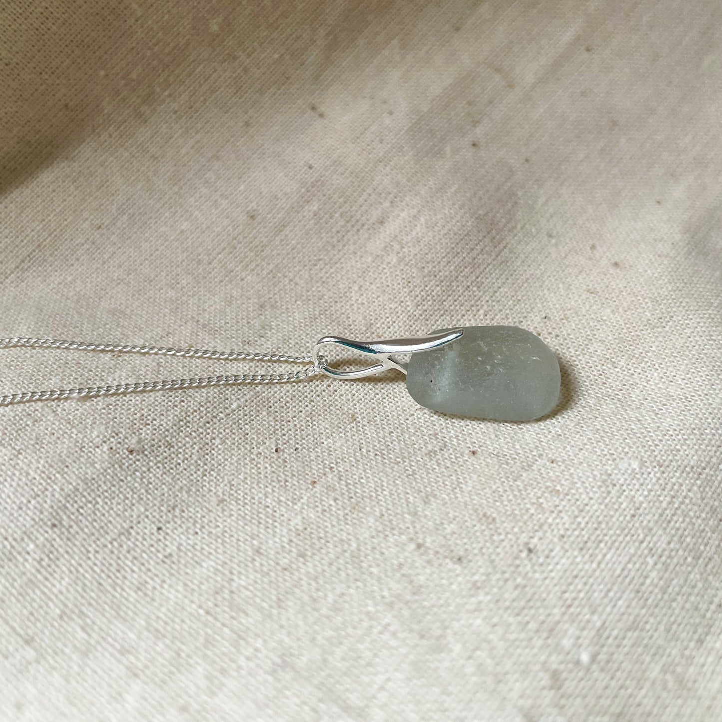 White sea glass necklace